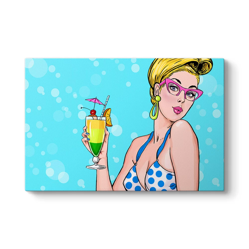 Pin Up Kızı Kokteyl Tablo - Model 1